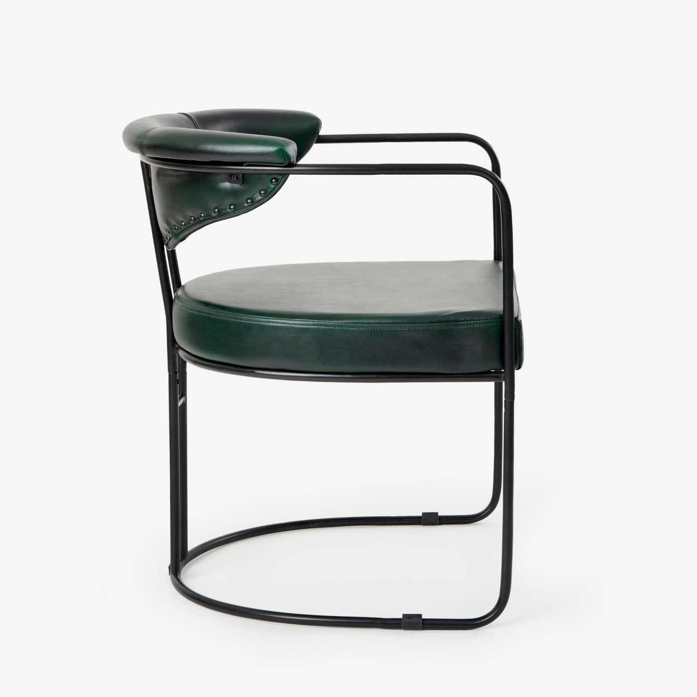 Itari Leather Armchair, Green Dining Chairs & Benches sazy.com