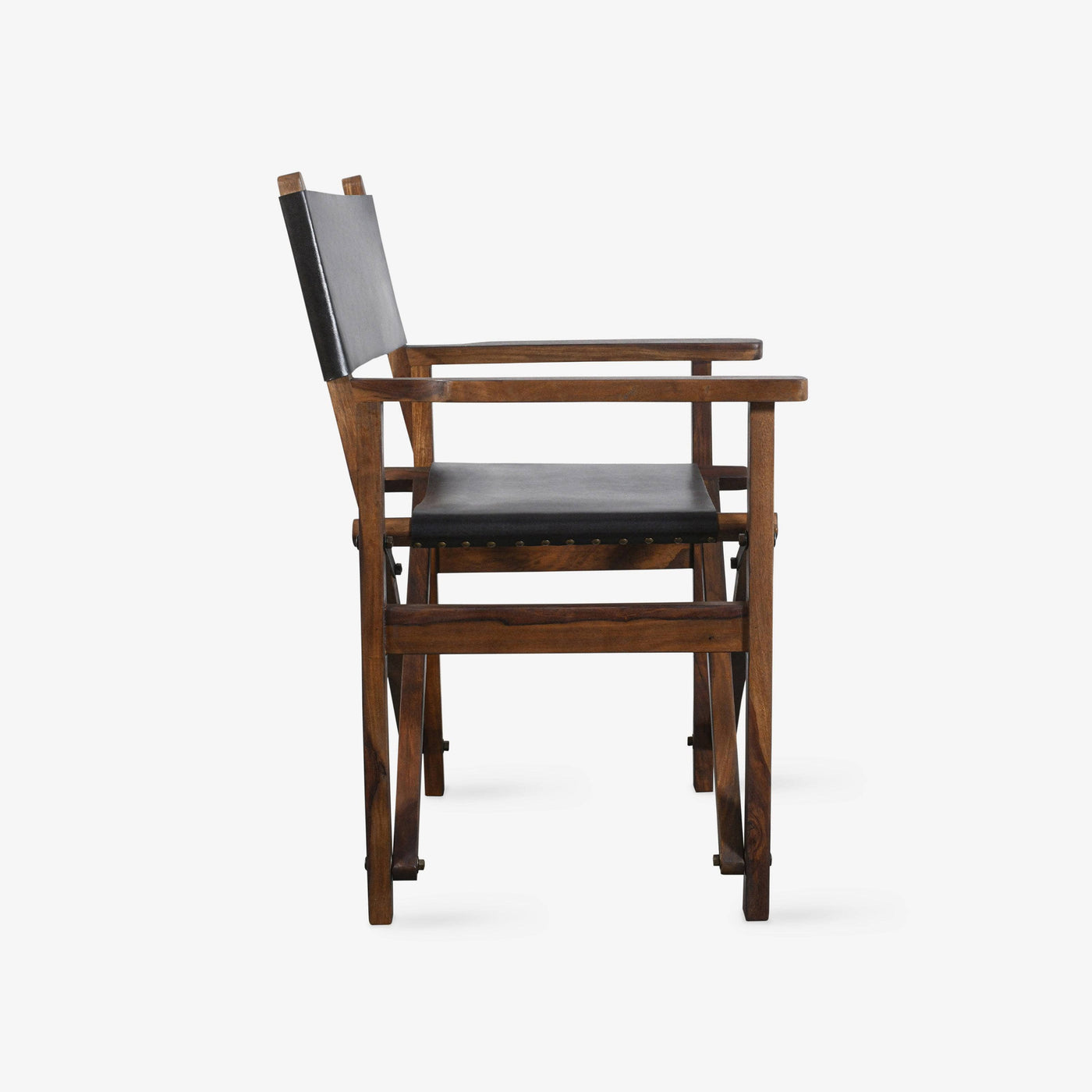 Leather Wooden Armchair, Black, 56x59x84 cm - 3