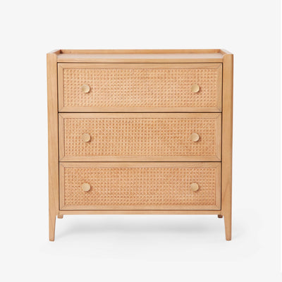 Letto Rattan 3 Drawer Chest, Wood - 1