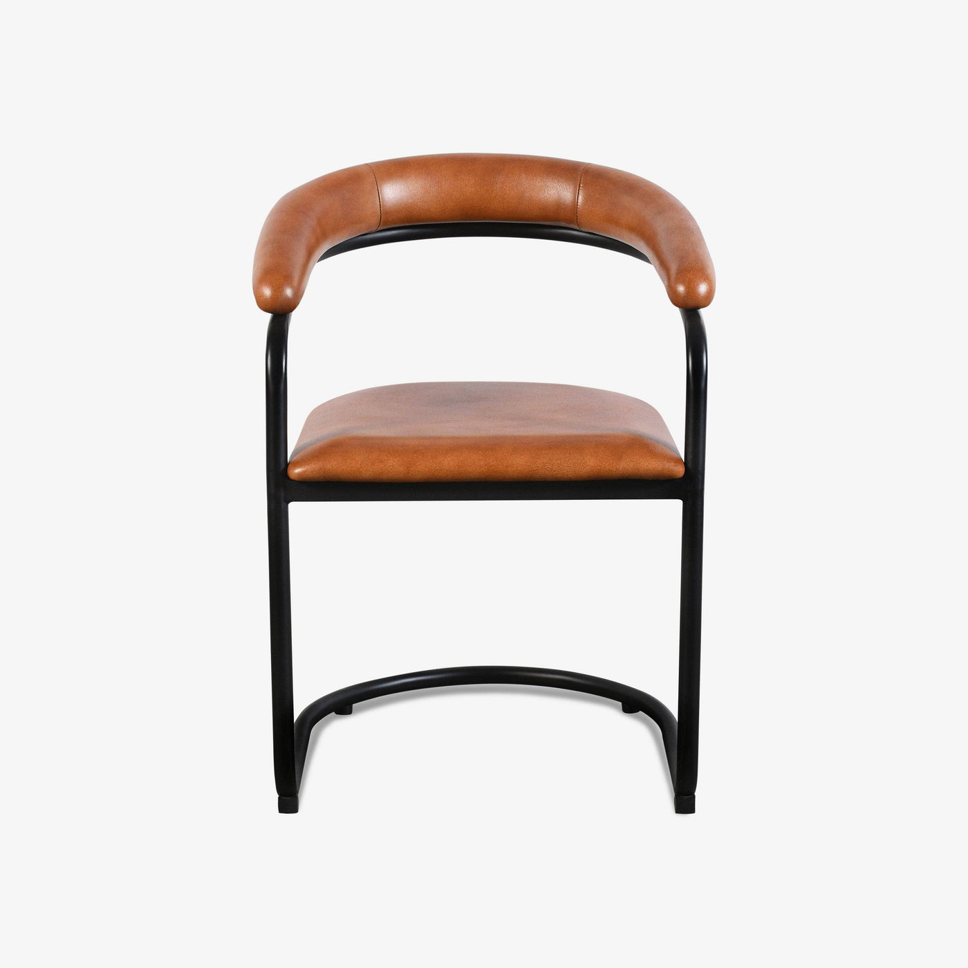 Leather Iron Accent Chair, Brown, 53x61x80 cm - 1