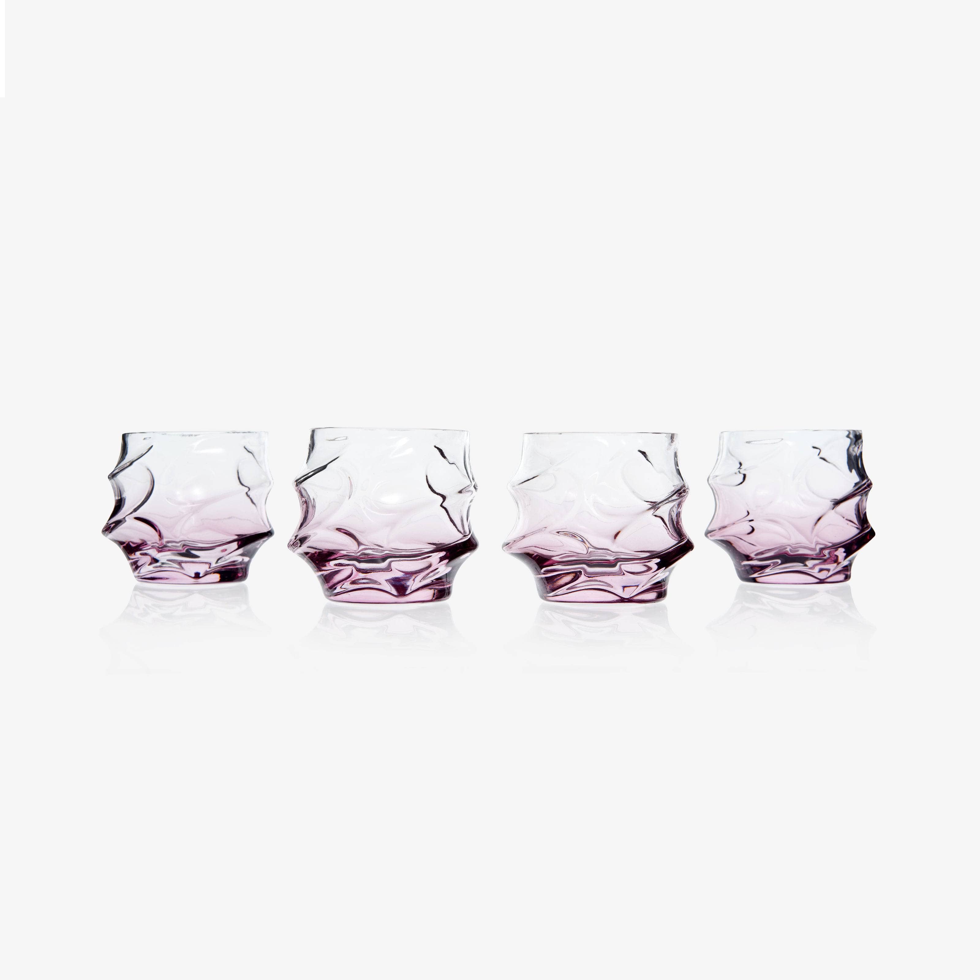 Koyo Set of 4 Glass Tumblers, Lilac, 330 ml - 1