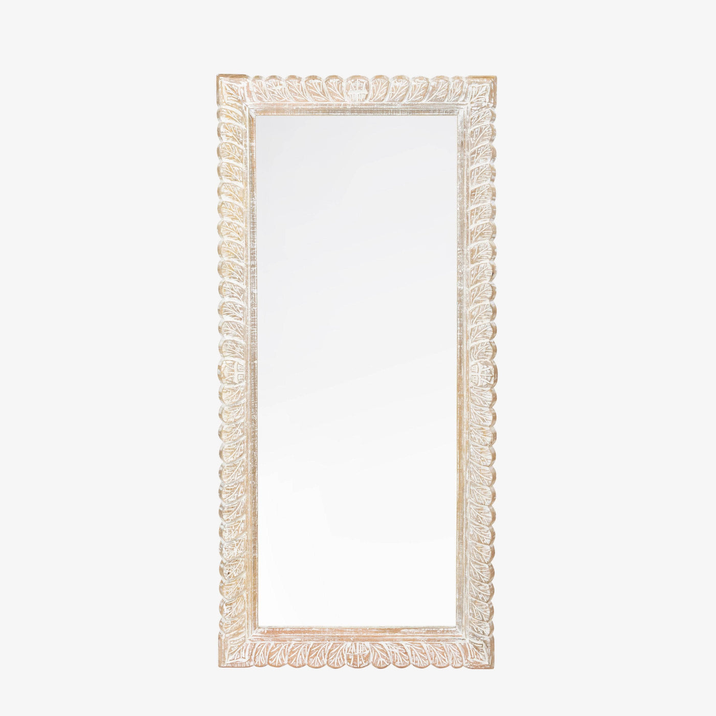 Jules Wooden Floor Mirror, Off-White, 70x150 cm - 1