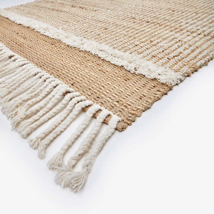 Worcester Jute & Wool Rug, Off-White / Natural, Small