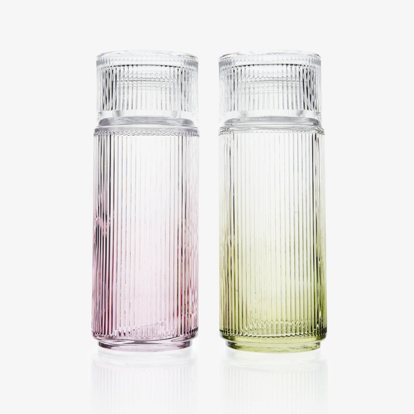 Cirkus Set of 2 Glass Decanter with Cup, Green - Lilac, 730 ml - 1