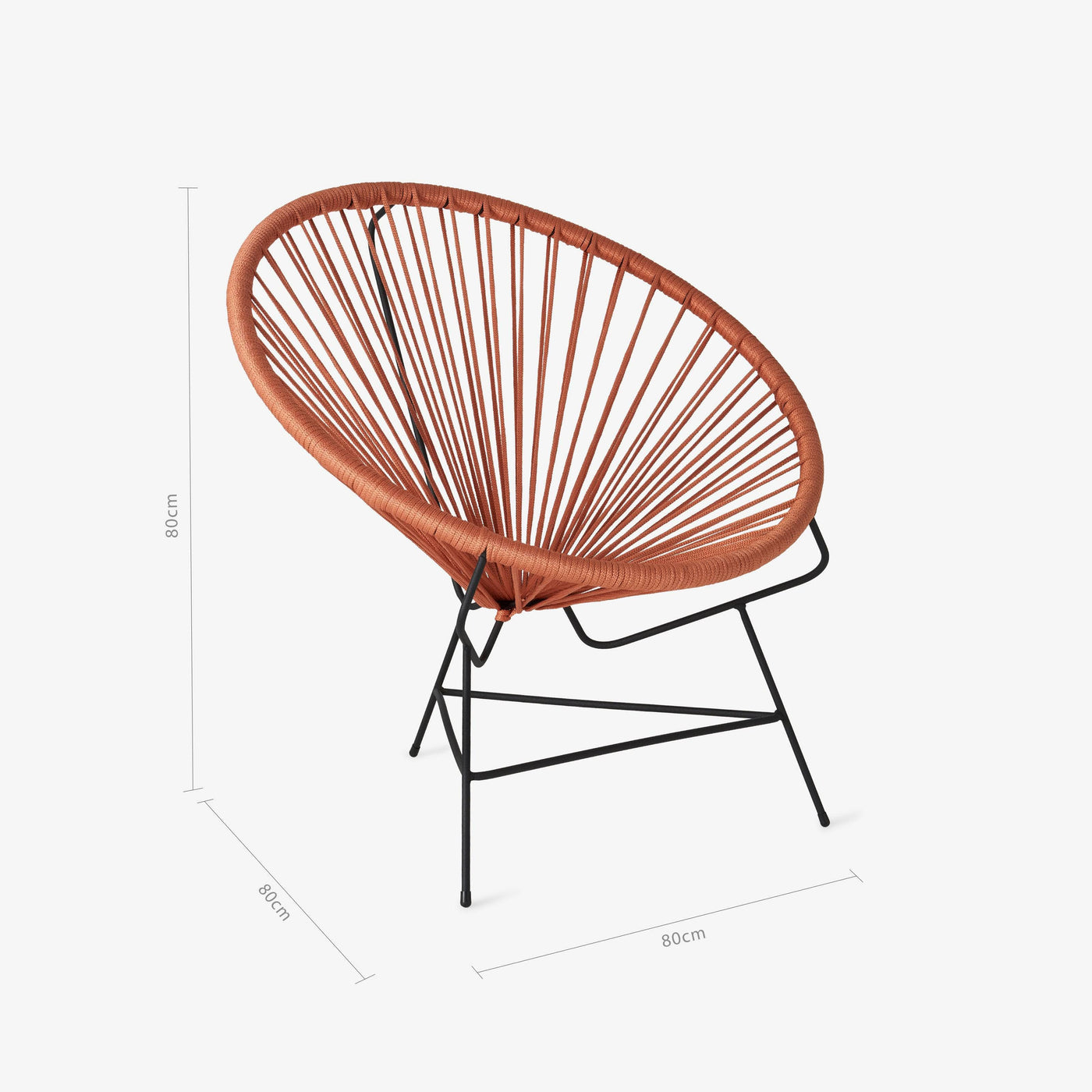 Mello Woven Garden Bistro Chair, Salmon Pink - 2