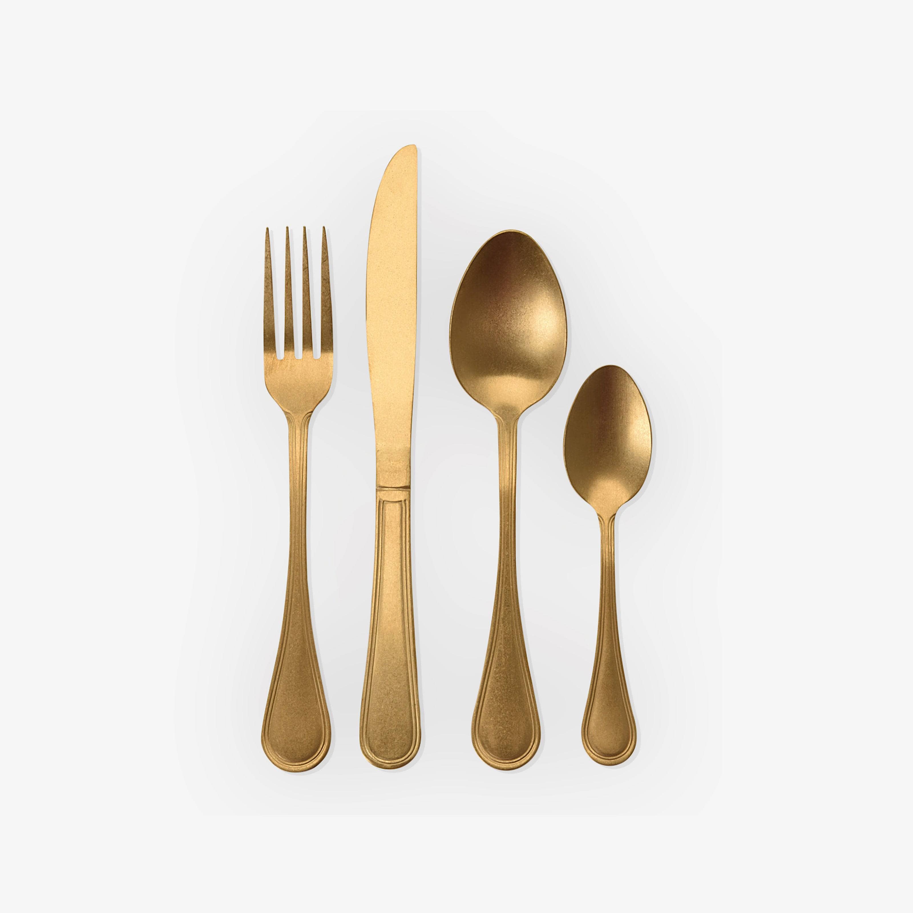 16 Piece Stainless Steel Cutlery Set, Gold - 1
