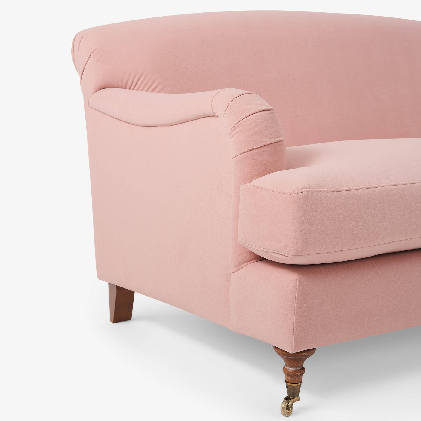 Emin 2 Seater Velvet Sofa, Blush Pink - 4