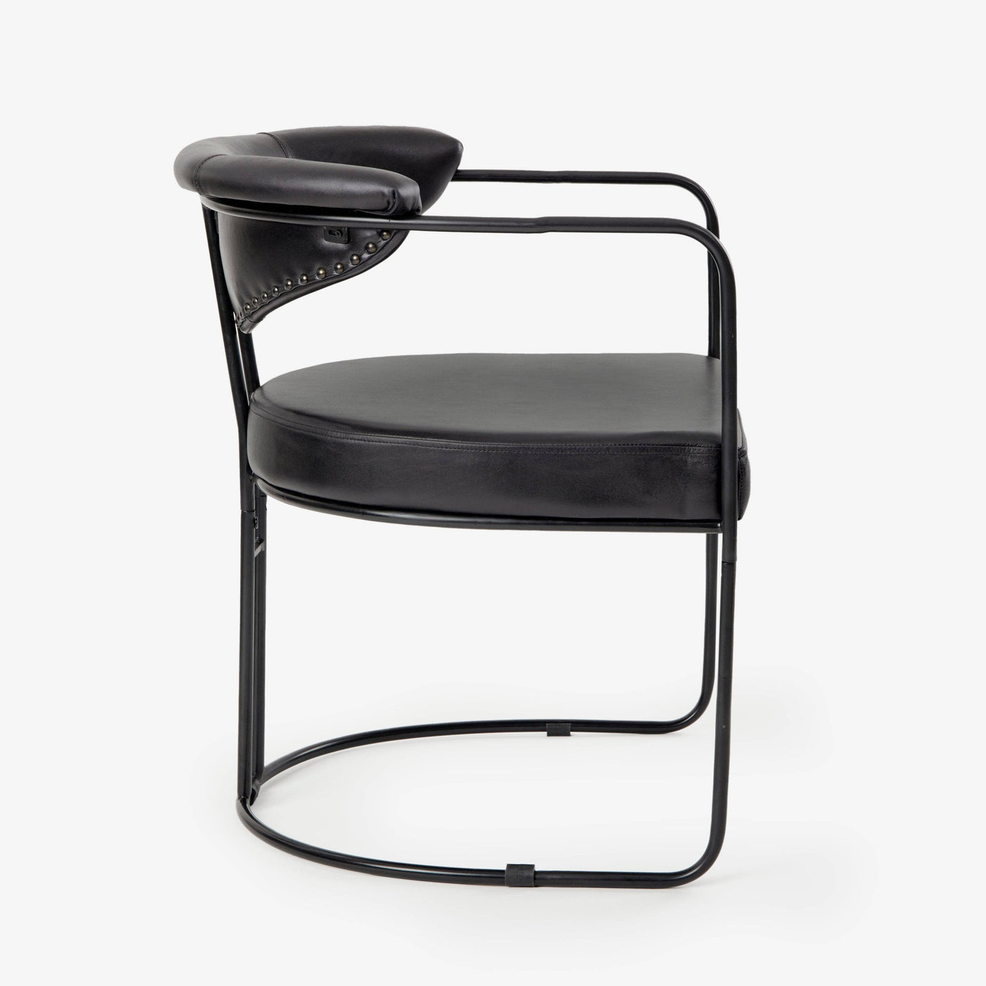 Itari Leather Armchair, Black Dining Chairs & Benches sazy.com