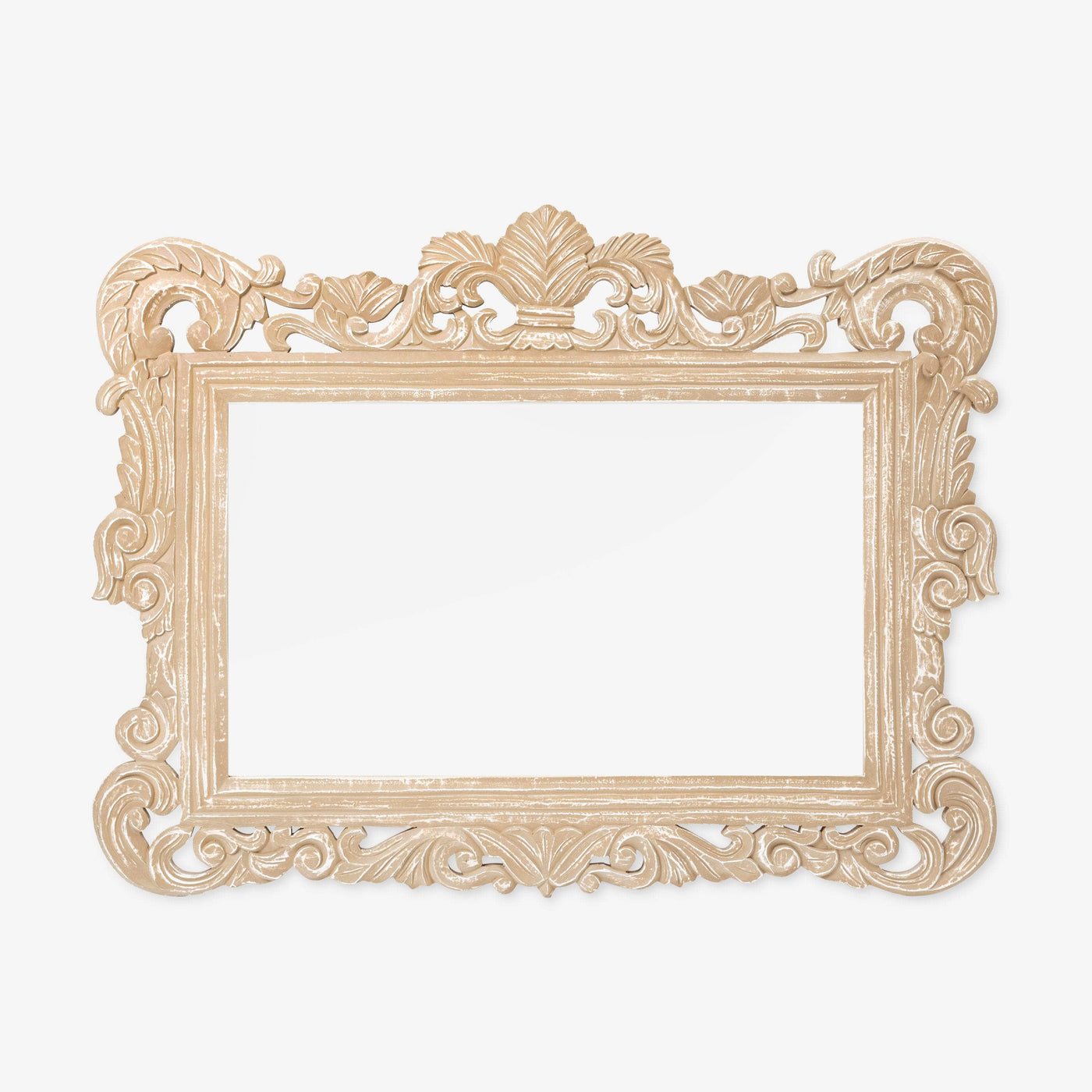 Carmen Rectangular Wooden Mirror, Dark Grey, 90x120 cm - 1