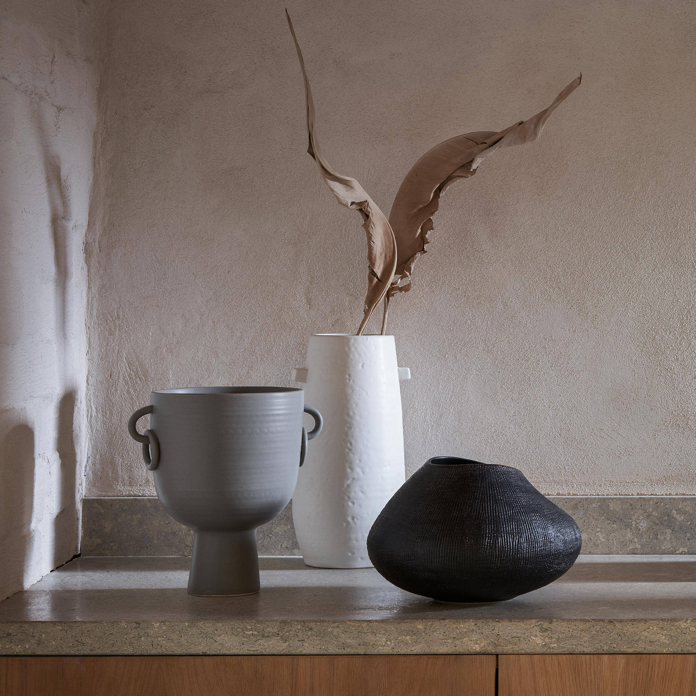 Corfe Ceramic Vase, Black, S Vases sazy.com