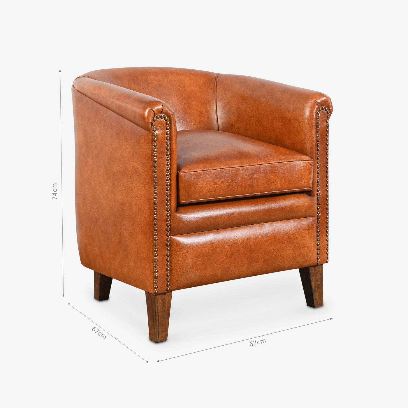 Watson Leather Armchair, Tan - 2