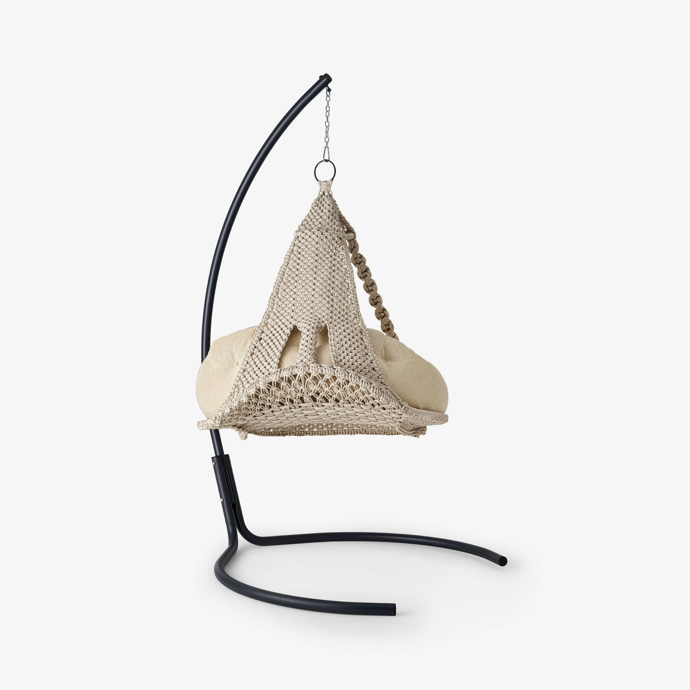 Artemis Hand Woven Hammock, Beige - 2