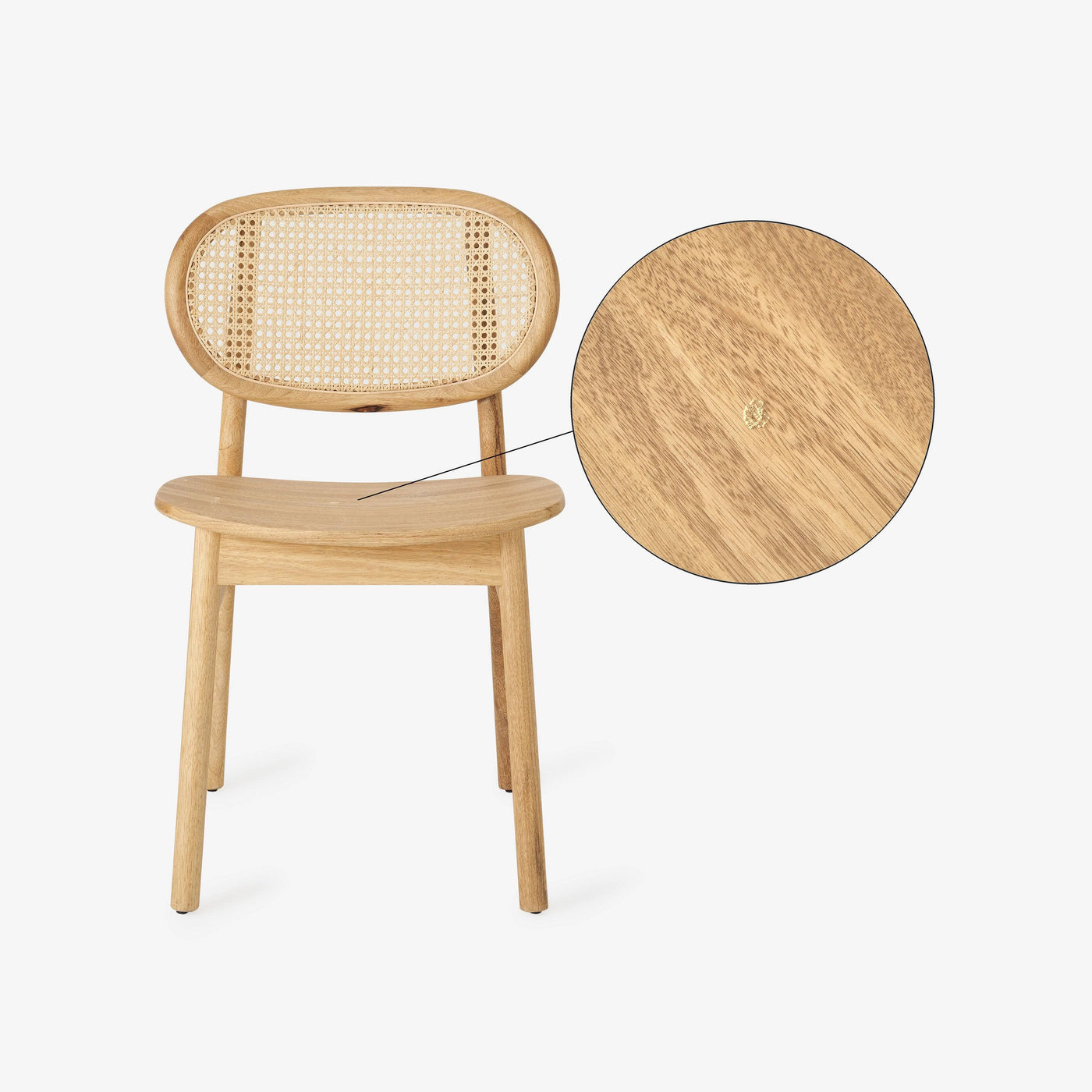 Palermo Wooden Rattan Chair, Natural 2
