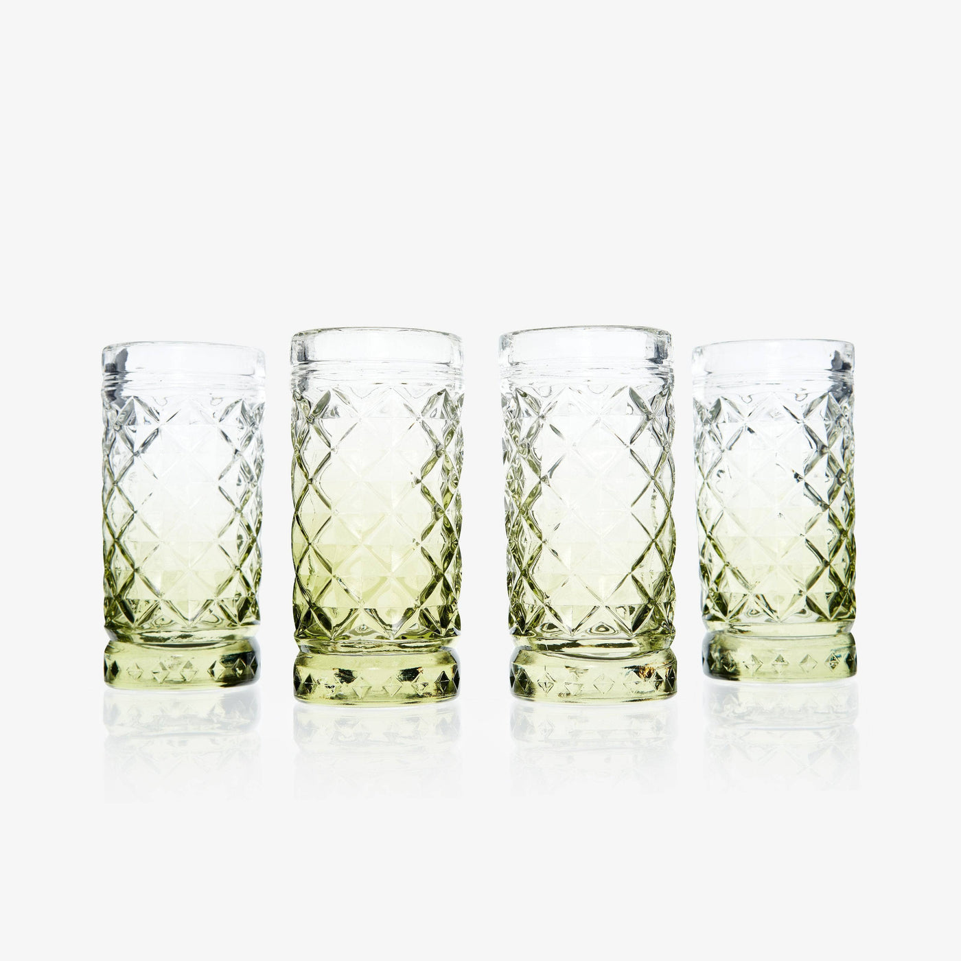 Freshcante Set of 4 Glass Tumblers, Green, 290 ml - 1