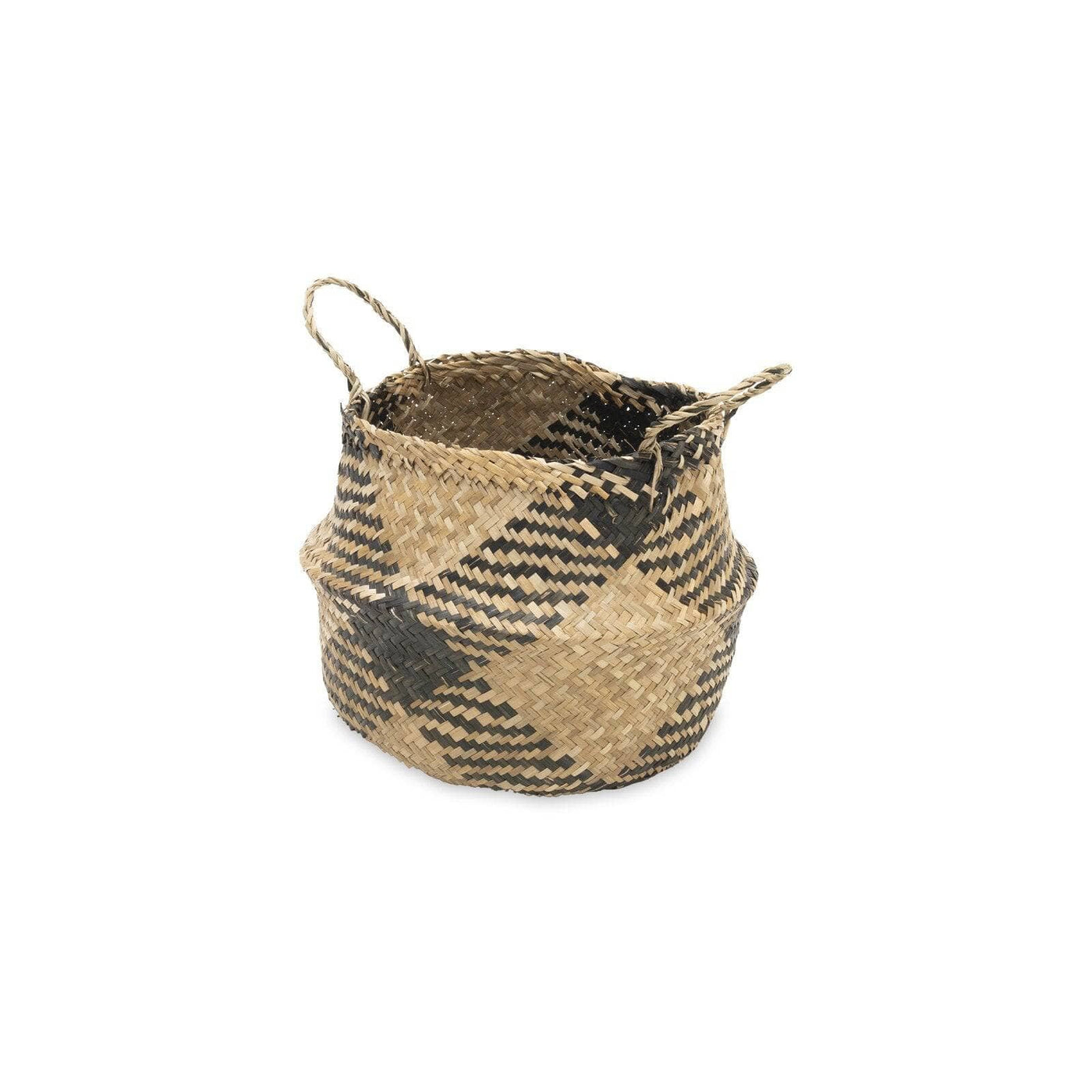 Jane Diamond Weave Seagrass Belly Basket, Natural, S Baskets sazy.com
