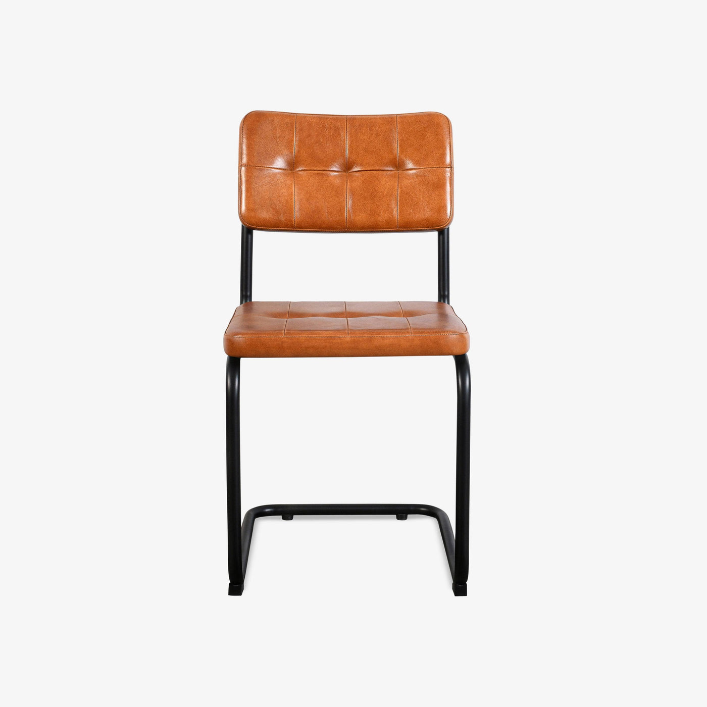 Iron Leather Chair, Brown, 44x53x88 cm - 1