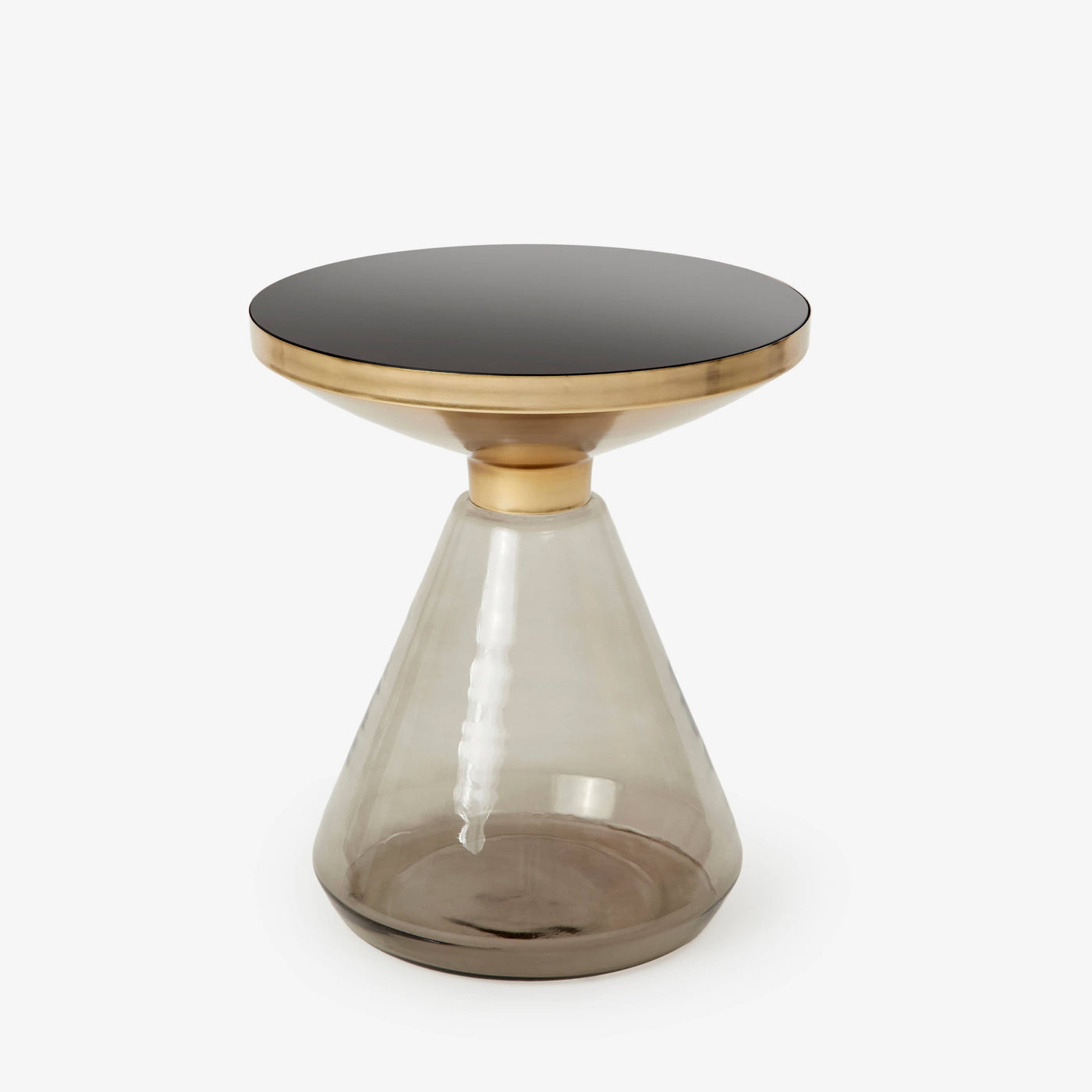 Vibrante Glass Side Table, Charcoal - 1