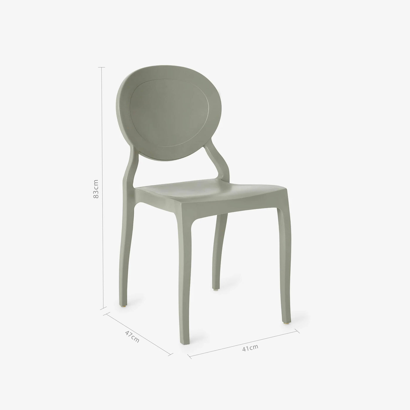 Rotus Set of 4 Dining Chairs, Cement Grey - 2