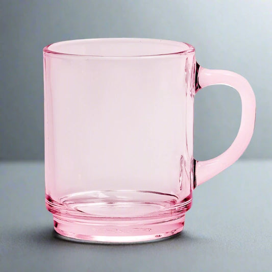 Versailles Duralex Glass Mug, Pink (Set of 6)