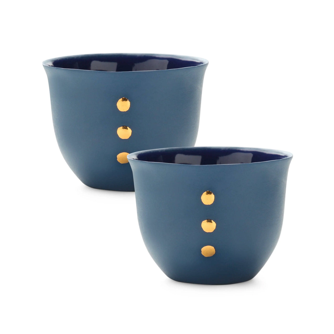 Handmade Nocturnal Set of 2 Espresso Cups, Navy 1