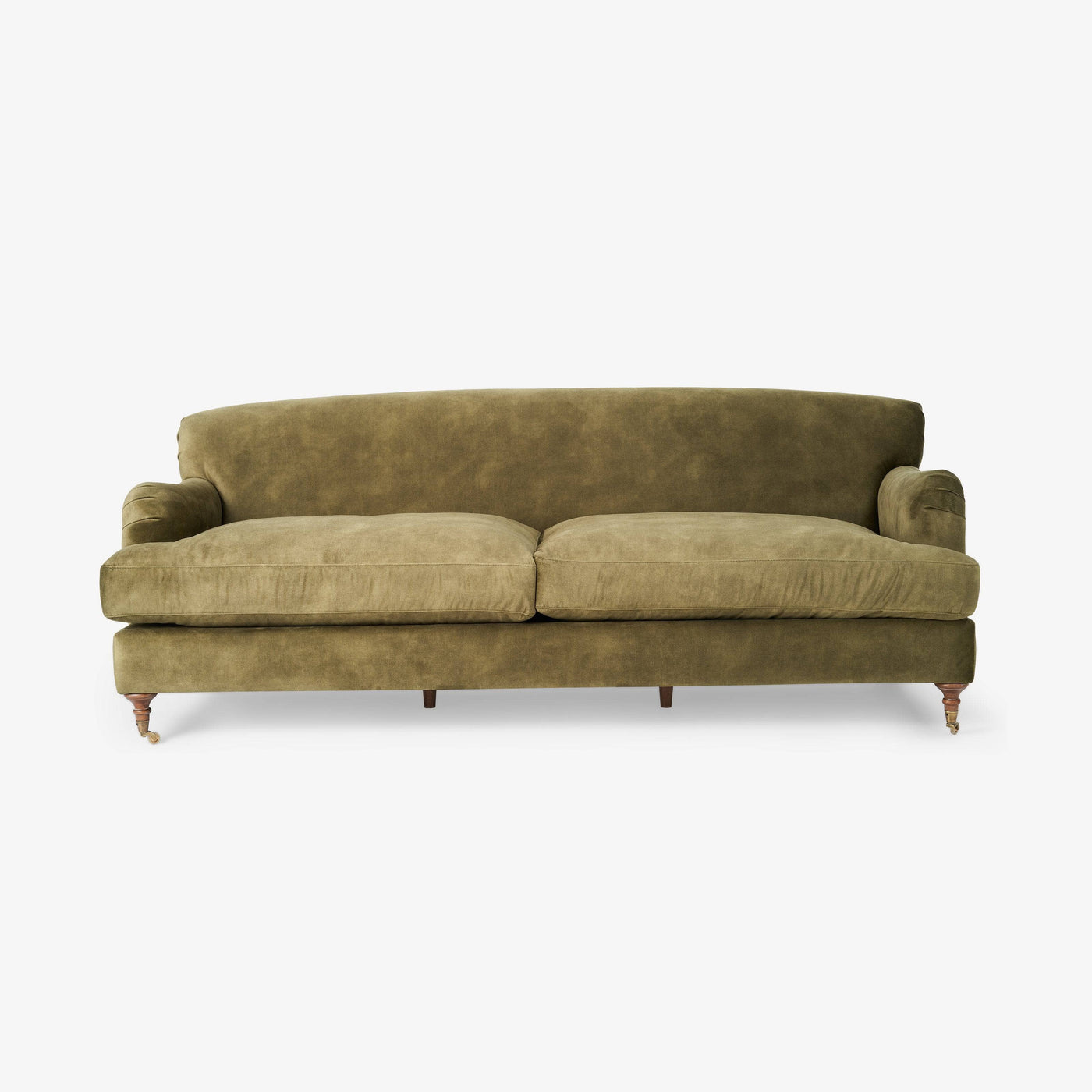 Emin 3 Seater Velvet Sofa, Khaki 1