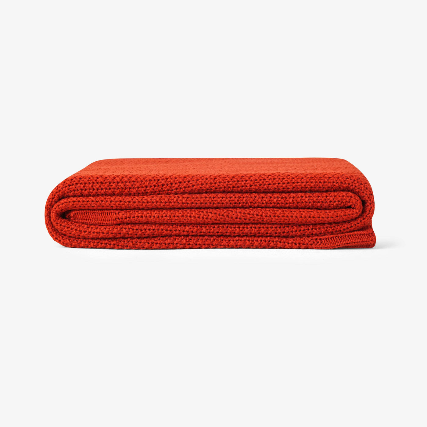 Benjamin Waffle Fringed Knitted Throw, Red, 125x160 cm Throws sazy.com
