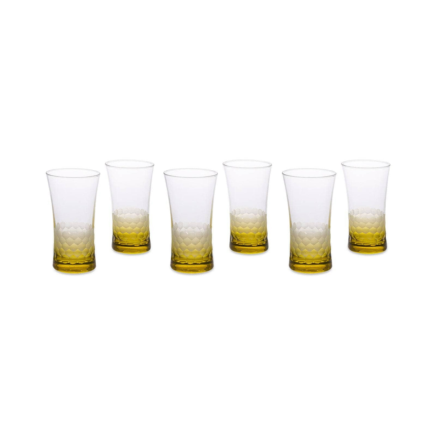 Bermondsey Set of 6 Glass Tumblers, Mustard, 300 ml 1