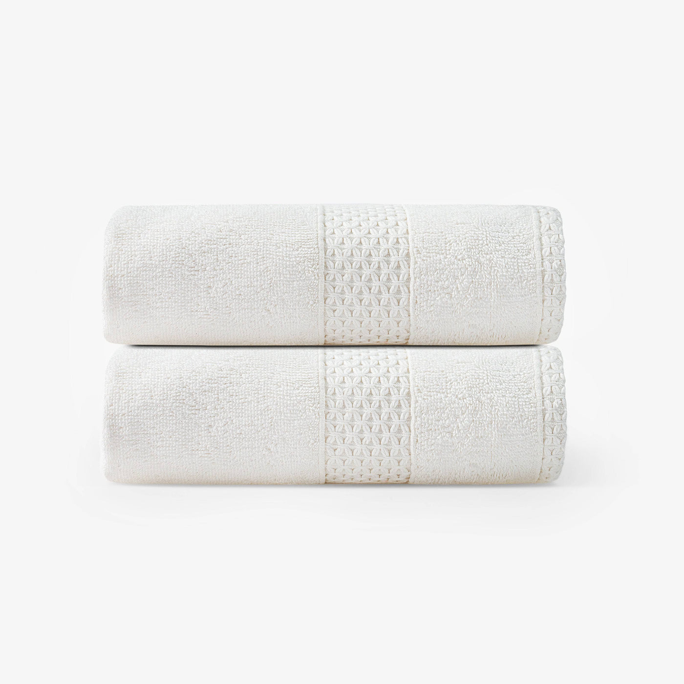 Aqua Fibro Set of 2 Extra Soft 100% Turkish Cotton Hand Towels, Off-White Hand Towels sazy.com