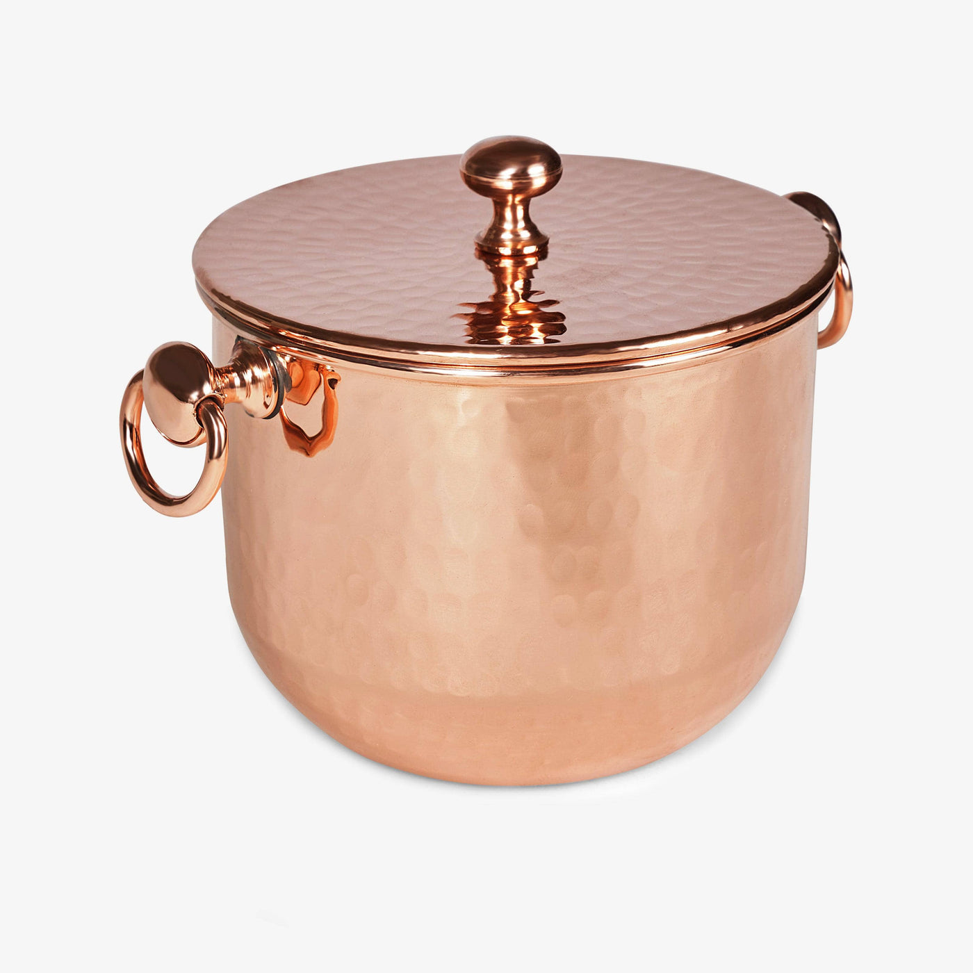 Penny Hammered Copper Ice Bucket with Lid Kitchen Accessories sazy.com