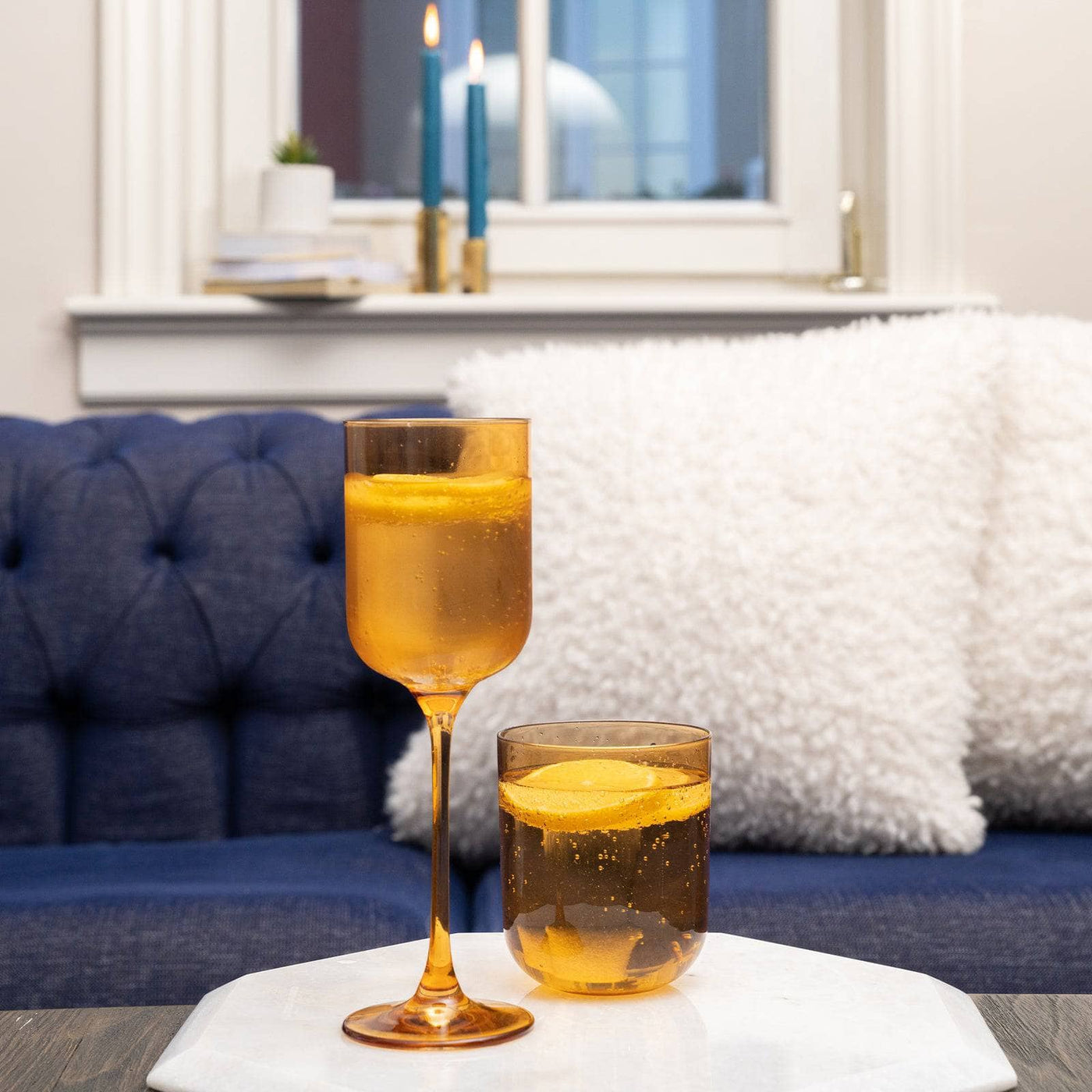 Soho Set of 4 Wine Glasses, Amber, 350 ml 5