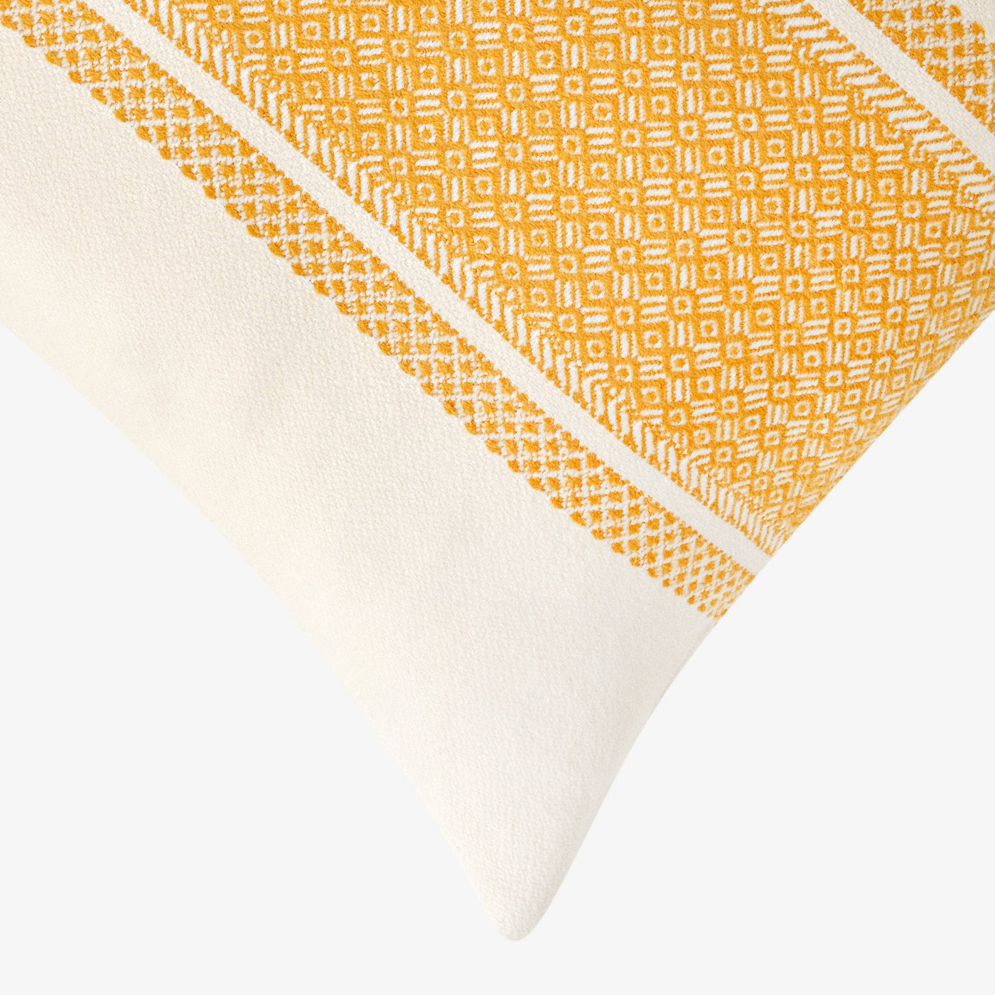 Mediterranean Border Striped Soft Cushion Cover, Mustard, 43x43 cm 3
