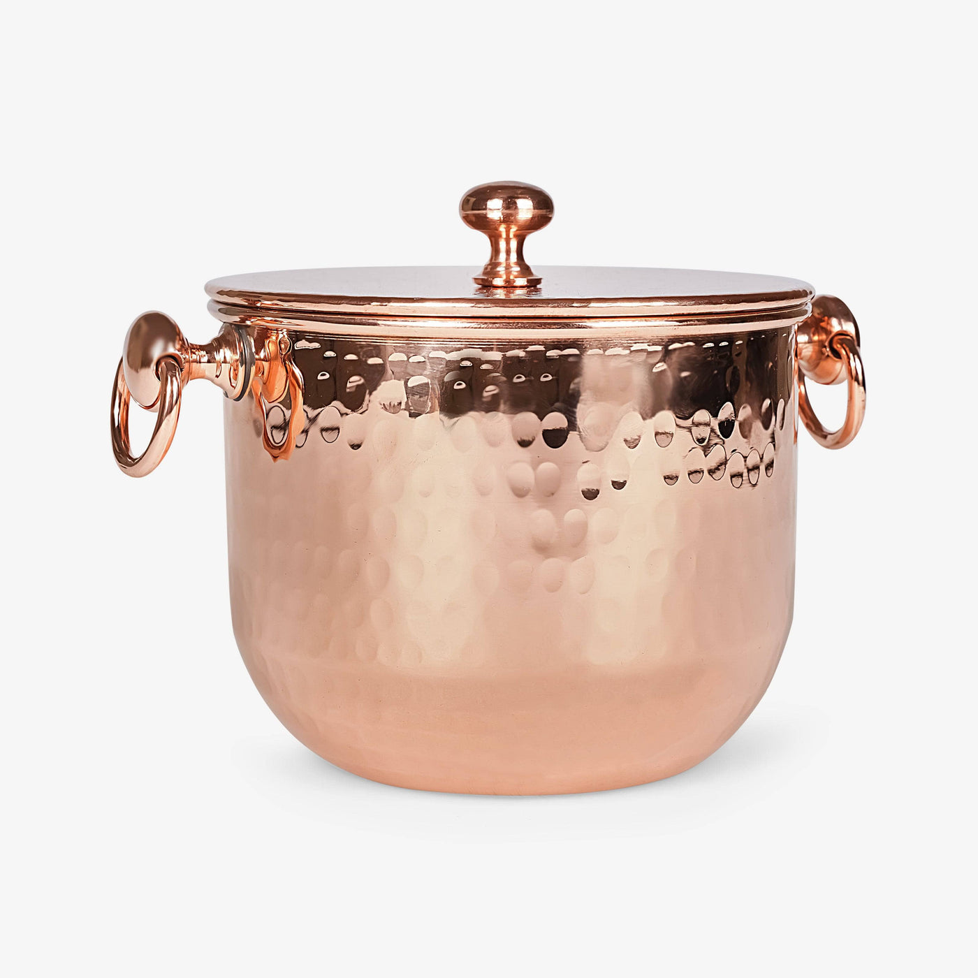 Penny Hammered Copper Ice Bucket with Lid Kitchen Accessories sazy.com