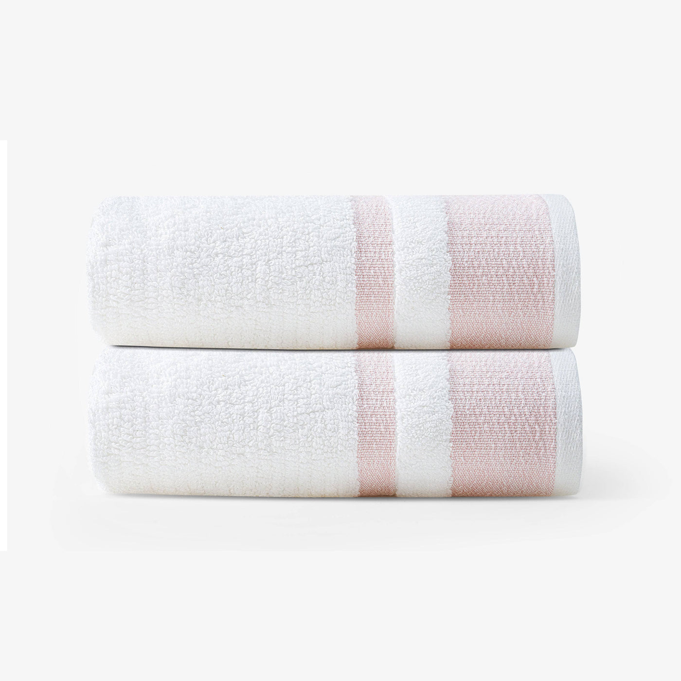 Charlotte Set of 2 Striped 100% Turkish Cotton Hand Towels, Pink Hand Towels sazy.com