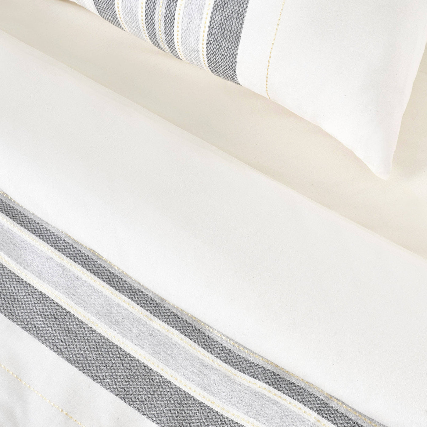 Cara Turkish Cotton Fitted Sheet, Off-White, Double Size Bed Sheets sazy.com