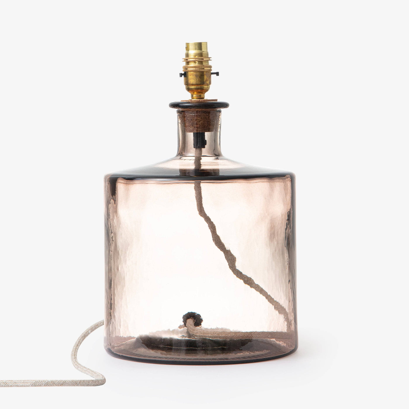 Lumina Cylinder Glass Table Lamp, Smoke, 32 cm Table & Bedside Lamps sazy.com