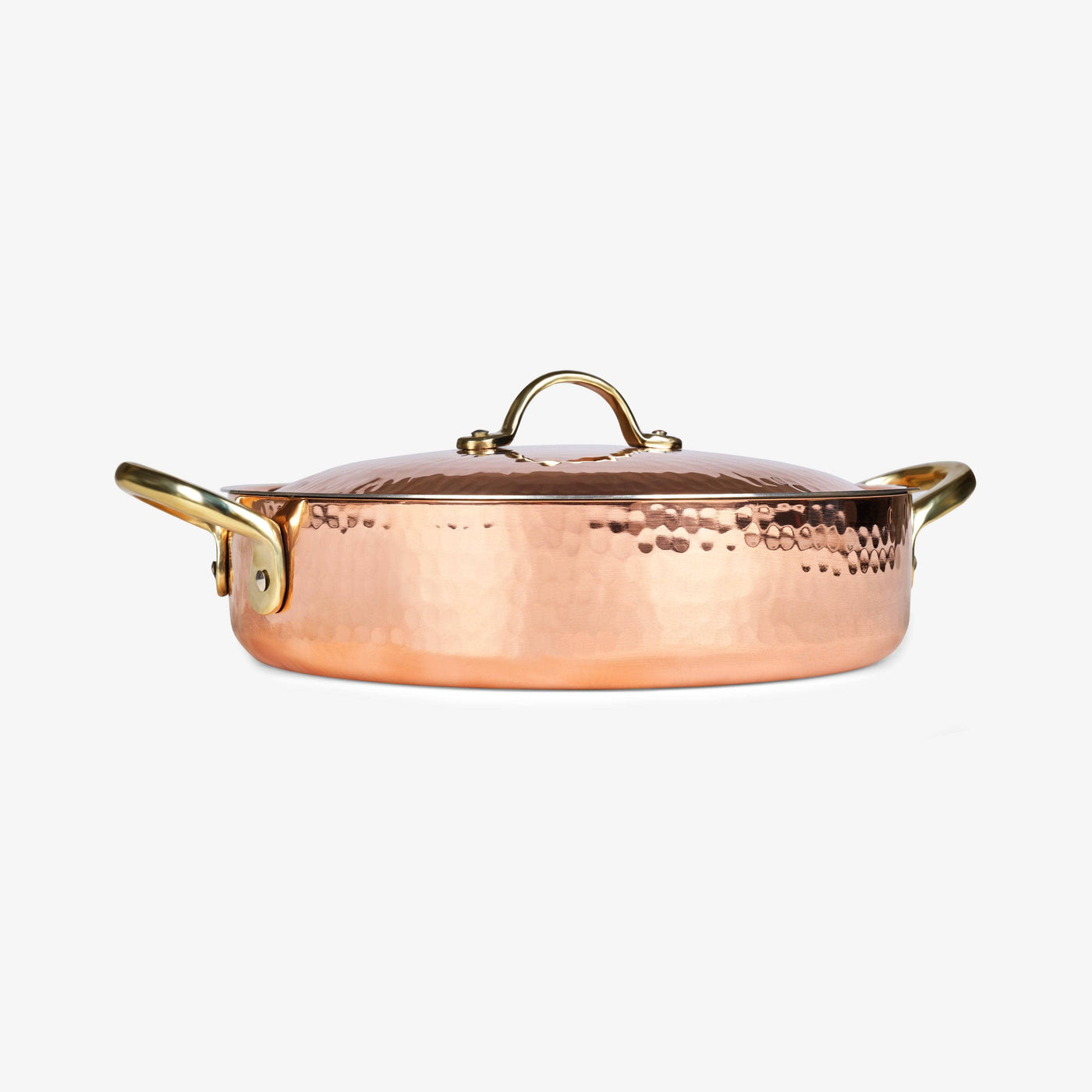 Penny Hammered Copper Casserole Dish with Handles 3