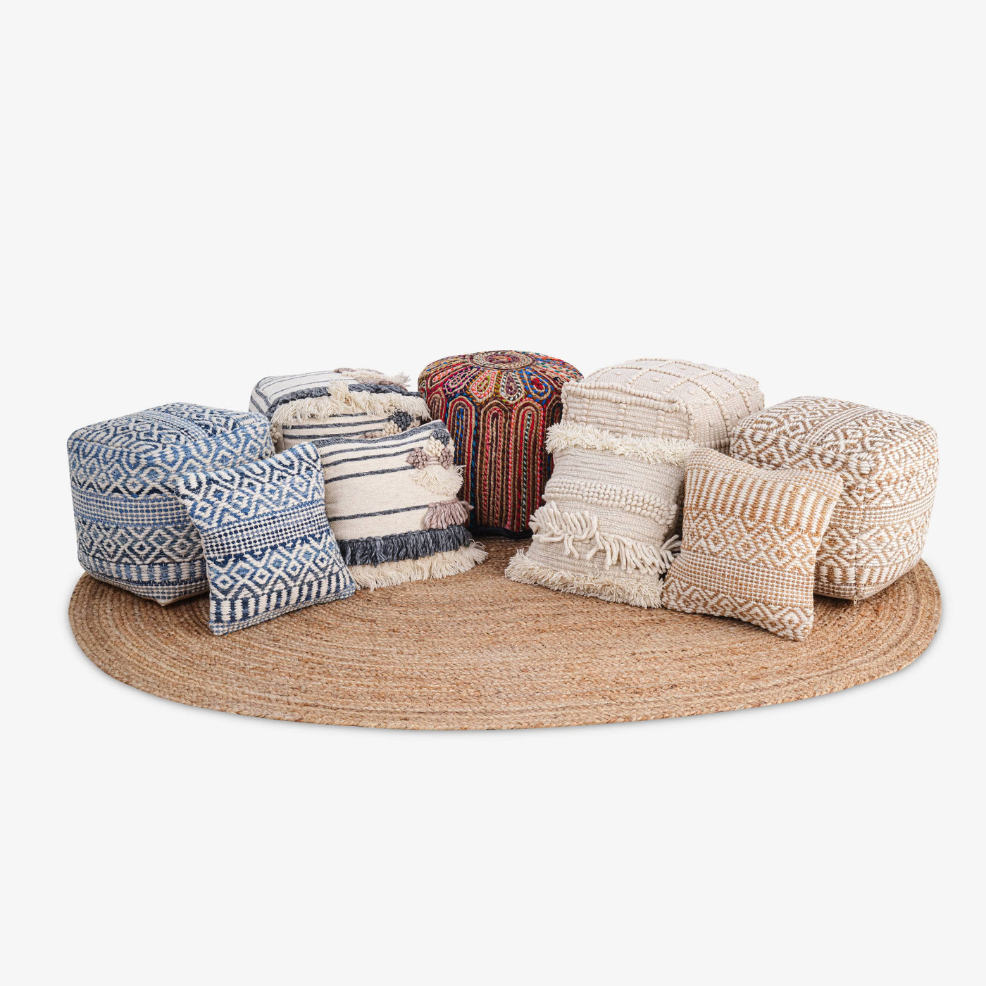 Sena Pouf, Ivory - Smoked 7