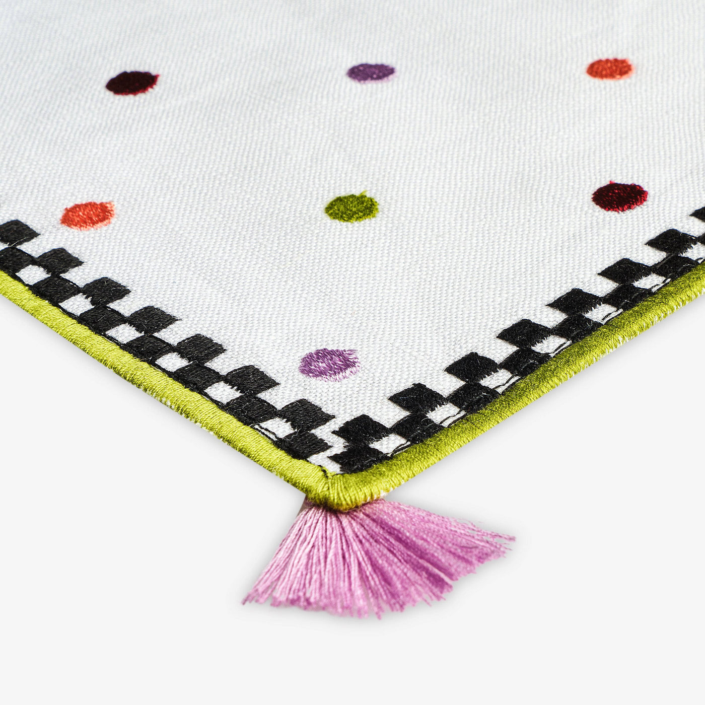 Polka-Dotted Set of 2 Coasters, White 6