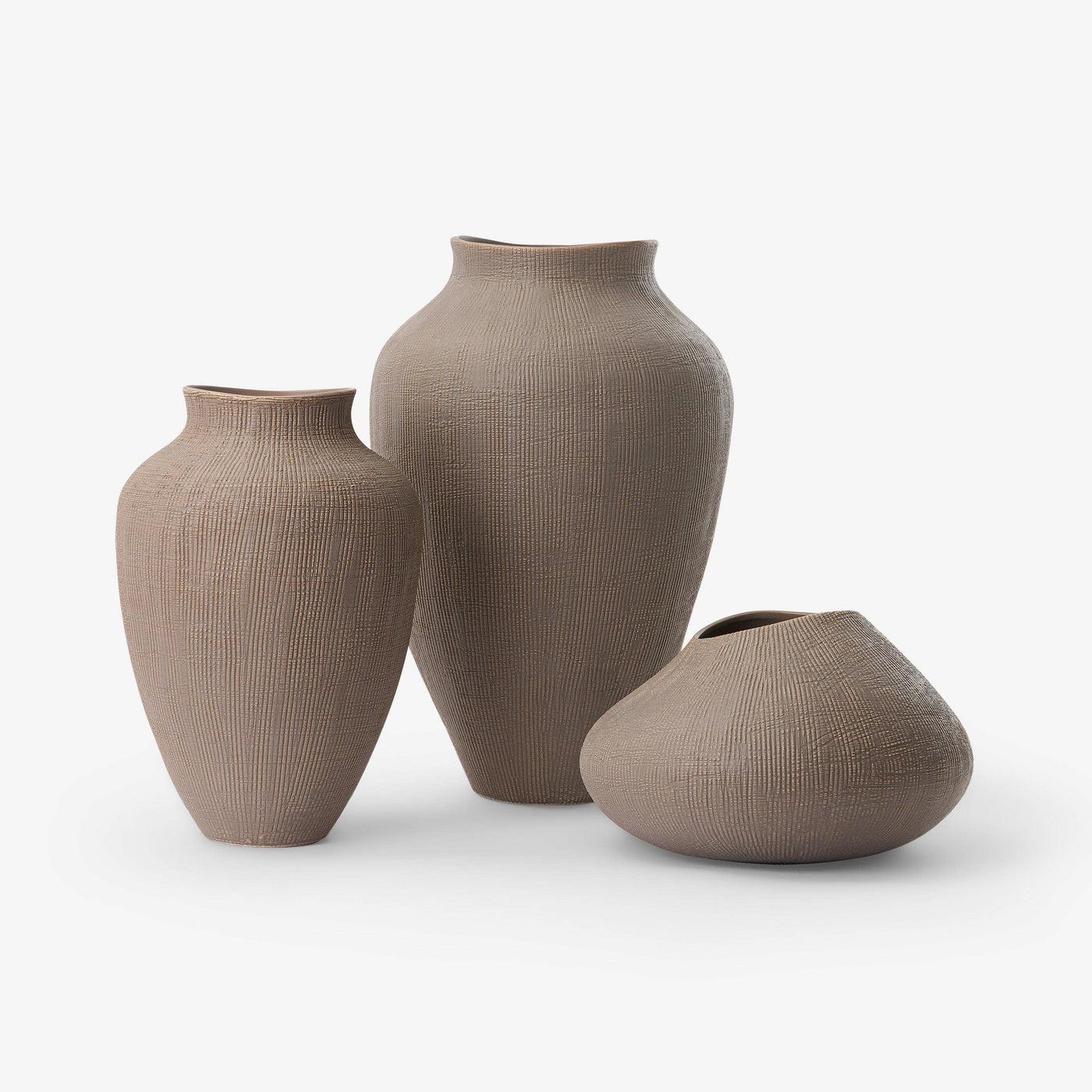 Corfe Ceramic Vase, Taupe, M Vases sazy.com