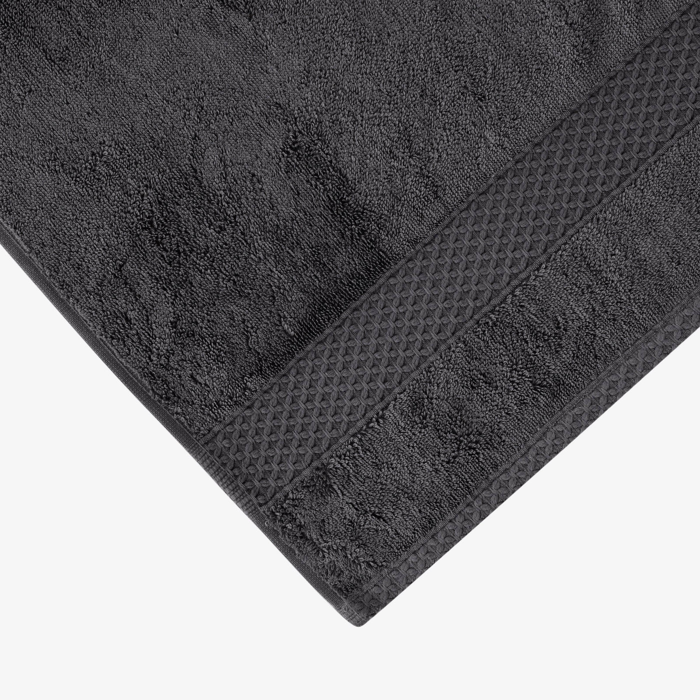 Aqua Fibro Set of 2 Extra Soft 100% Turkish Cotton Hand Towel, Anthracite Grey, 50x90 cm 3