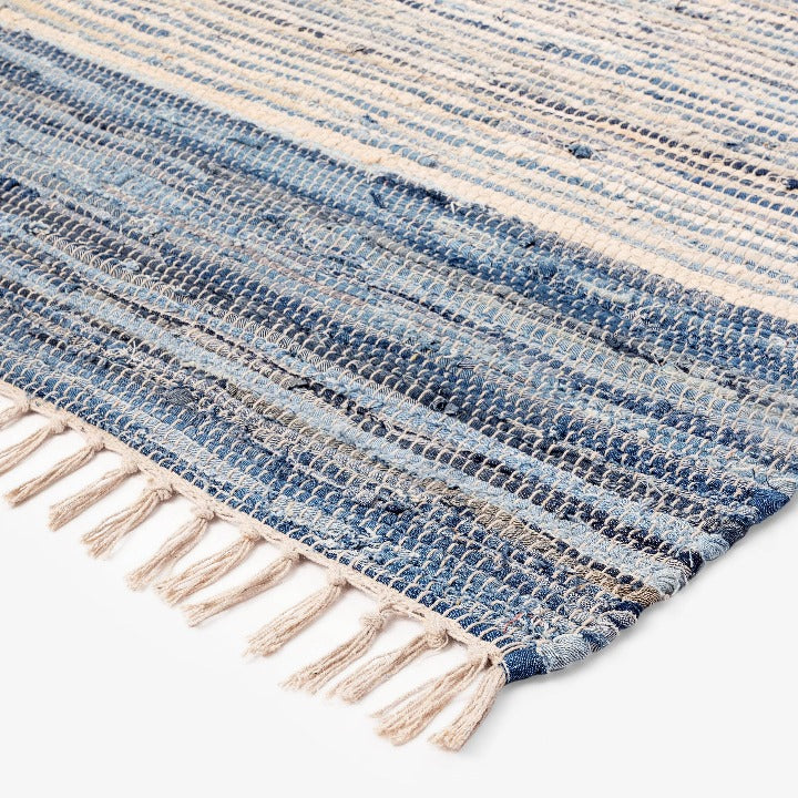 Toren Rug, Off-White - Blue,160x230 cm Modern Rugs sazy.com