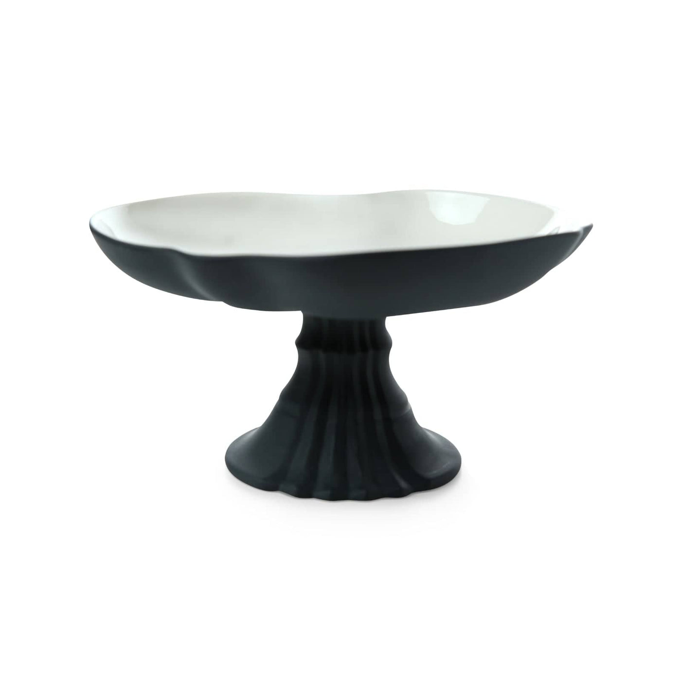 Venus Footed Serving Platter, Anthracite - Black - Ivory Stands & Serving Platters sazy.com