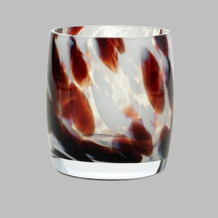 Brillante Hand-blown Vase, White - Brown, XS Vases sazy.com