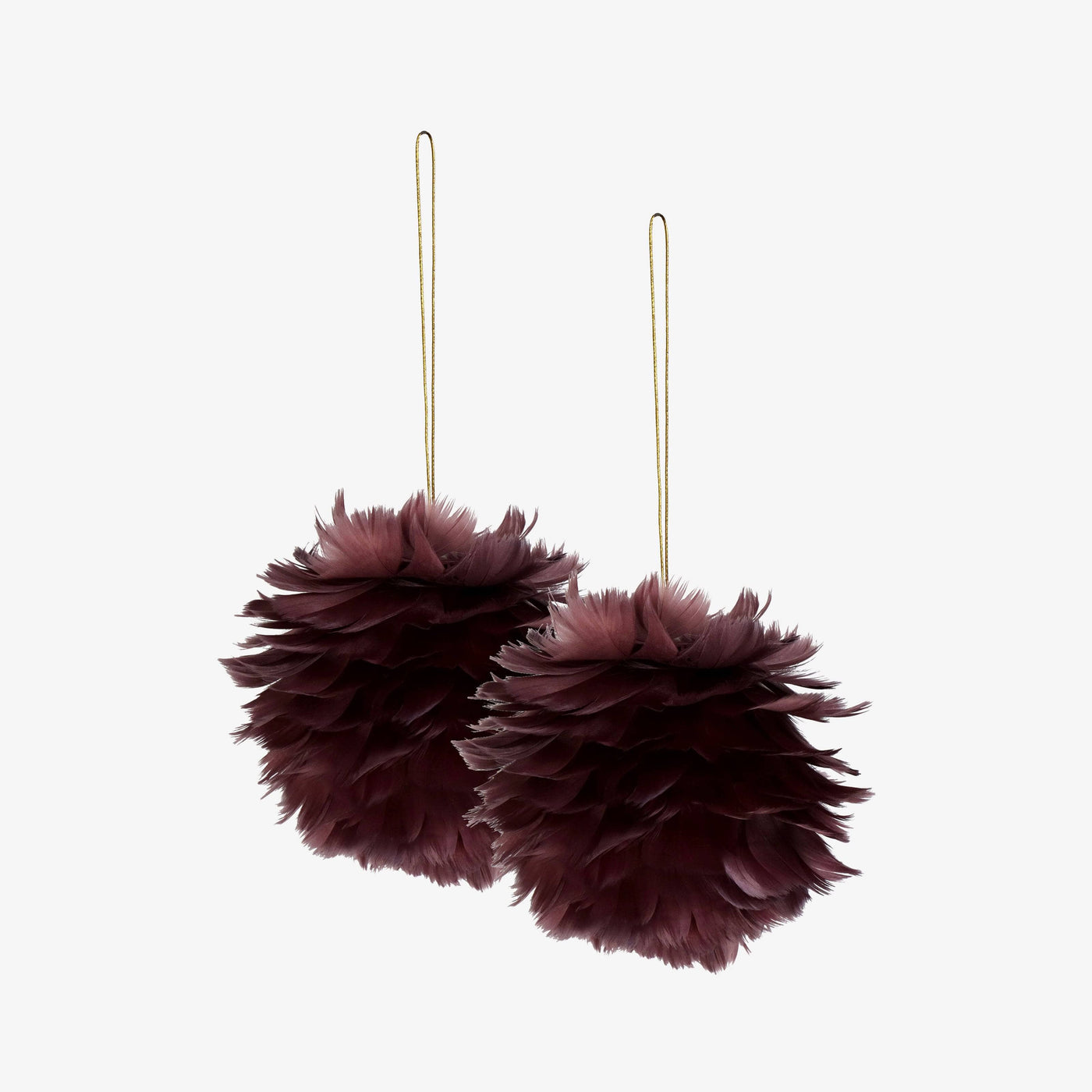 Feather Ornament Ball, Set of 2, Lilac 1