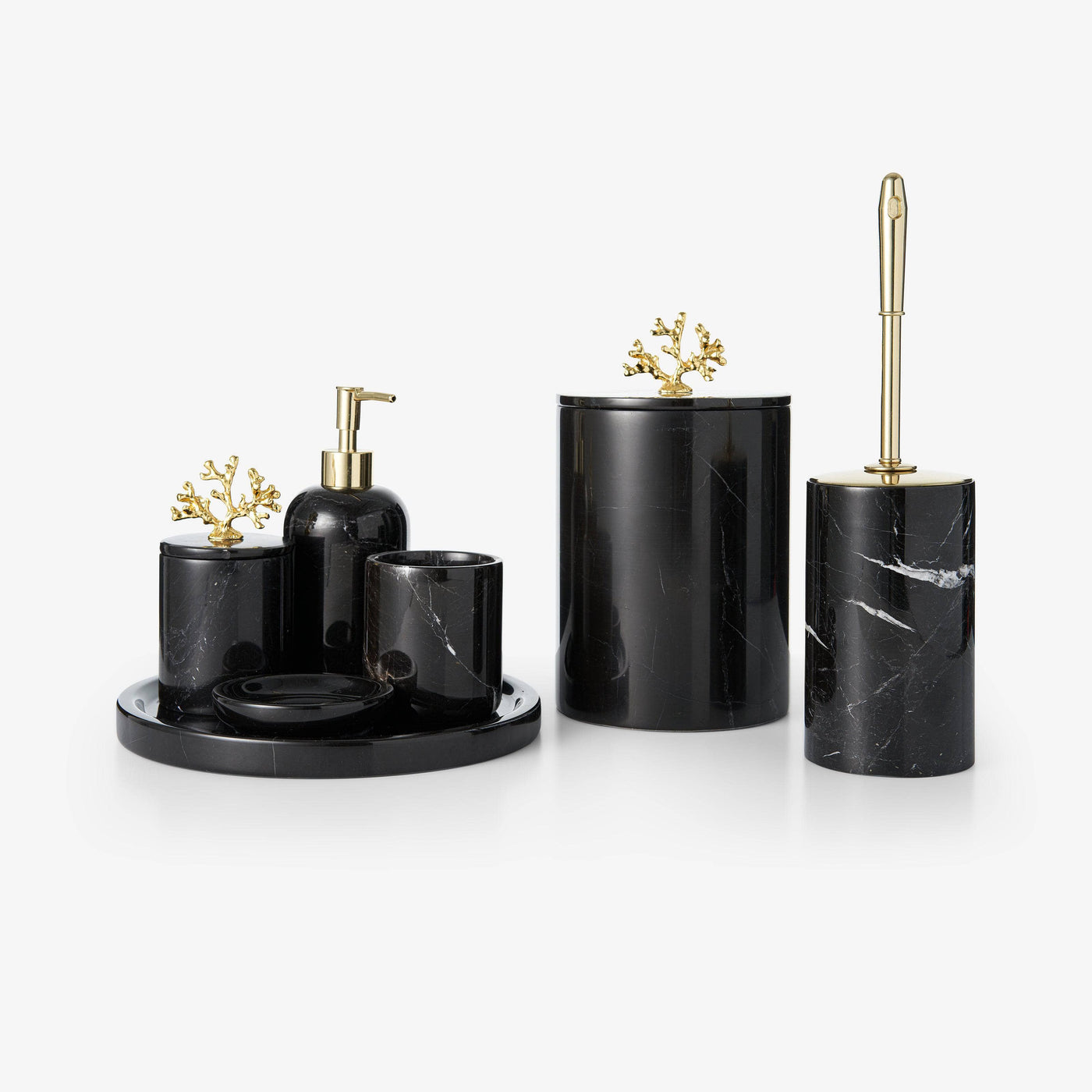 Macerari Marble Jar, Black Bathroom Accessories sazy.com