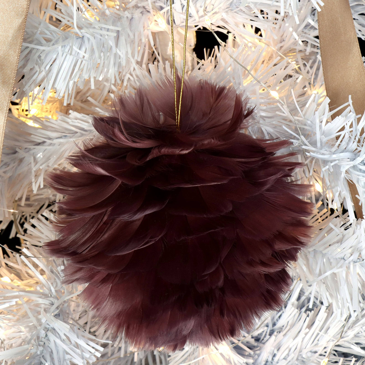 Feather Ornament Ball, Set of 2, Lilac 2