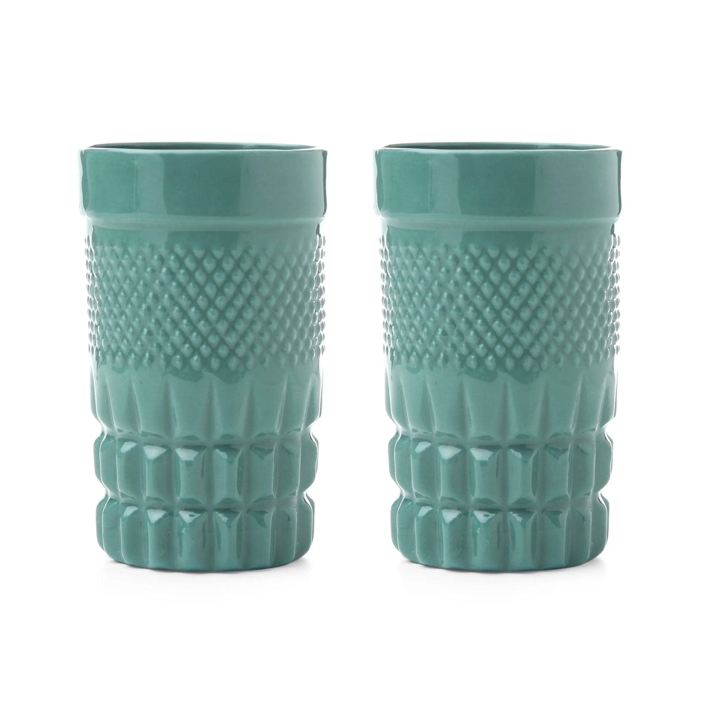 Quartz Set of 2 Handmade Mugs, Green Cups & Mugs sazy.com