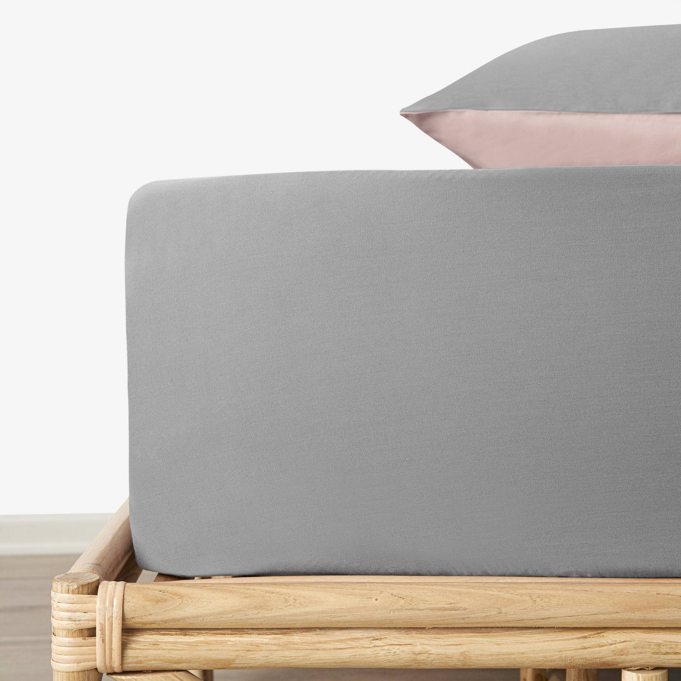 Charles 100% Turkish Cotton Sateen 210 TC Fitted Sheet, Grey, King Size 1