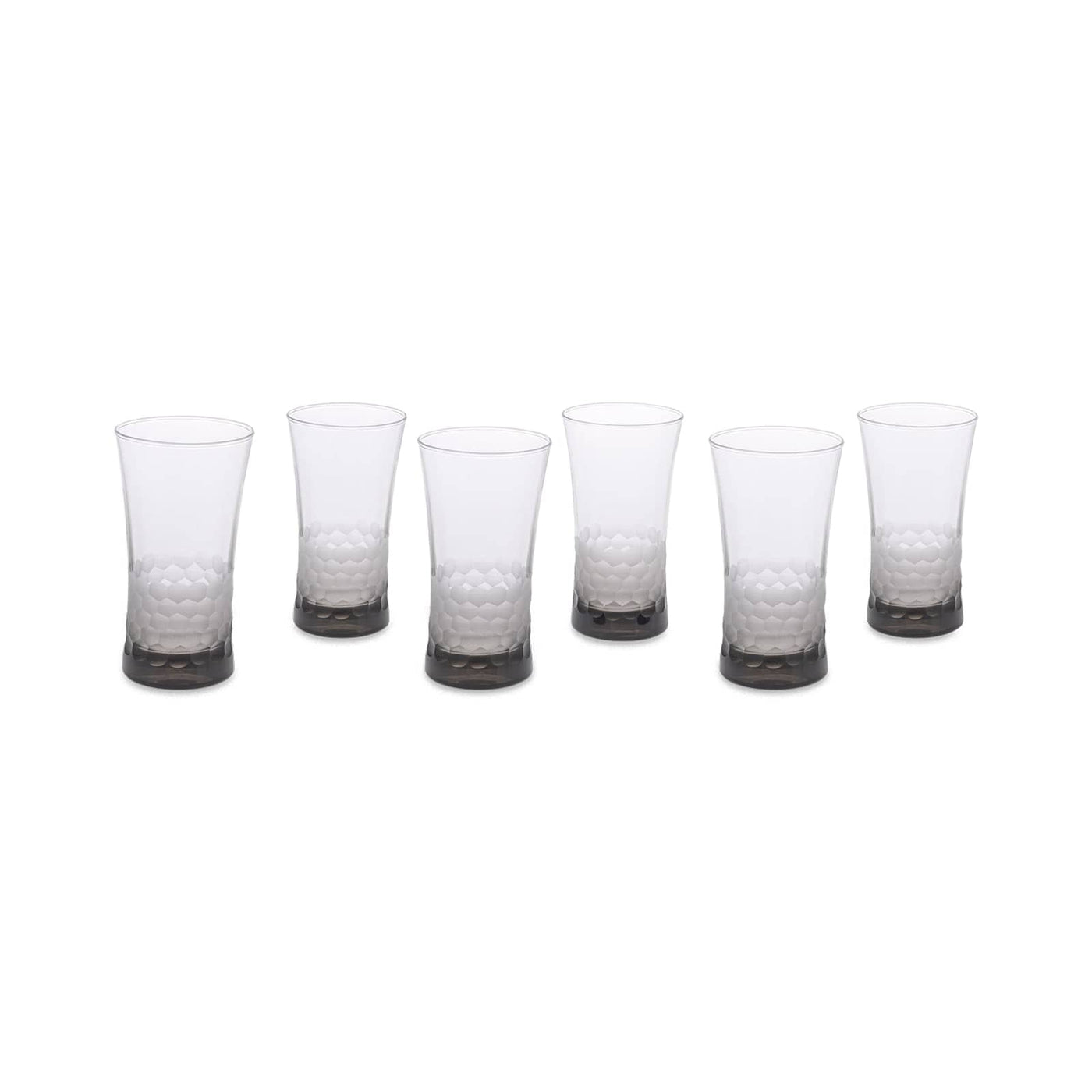 Bermondsey Set of 6 Glass Tumblers, Anthracite Grey, 300 ml Glasses & Tumblers sazy.com