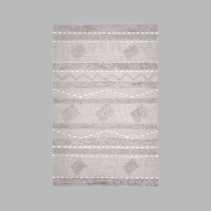  Tobias Geometric Striped Tufted Rug, Grey, 80x150 cm 1